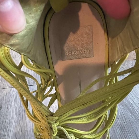 Dolce Vita Yellow Fringe Sandals - Picture 4 of 5
